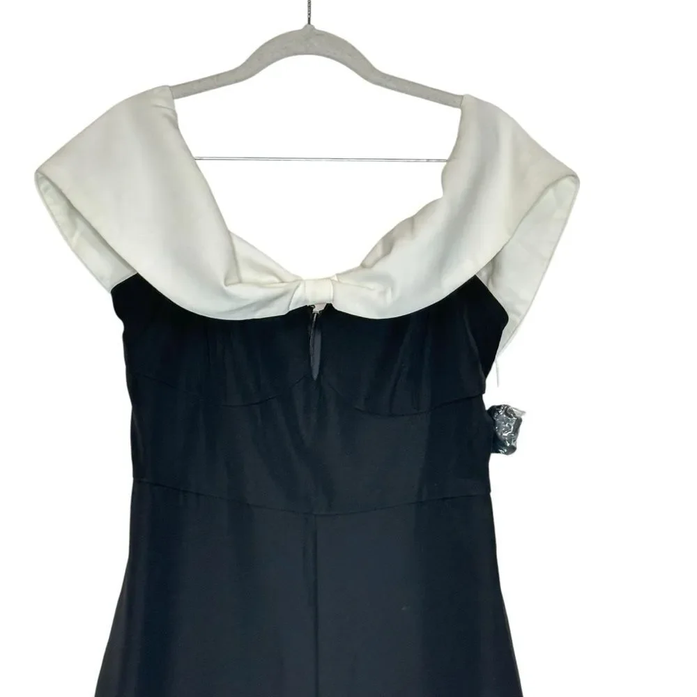 Avec Les Fille Black Crepe Wide Leg Off the Shoulder Jumpsuit | 8